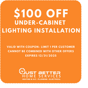 Just Better Coupon: $100 Off Under-Cabinet Lighting Installation