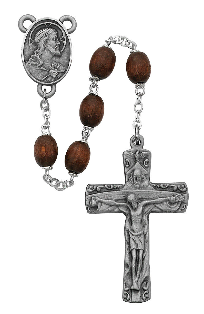Genuine Brown Wood Rosary