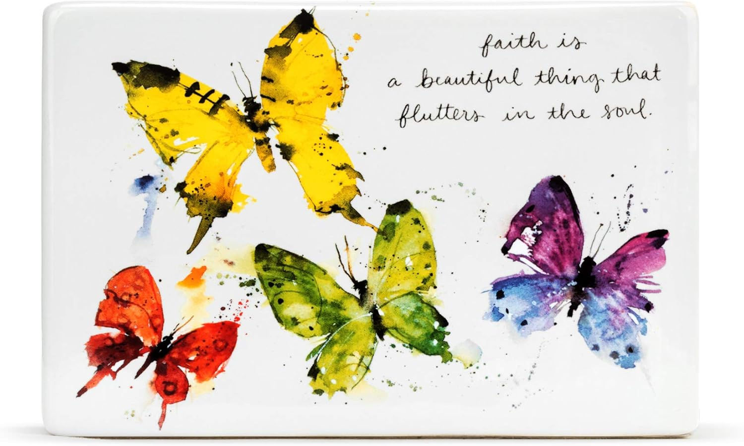 Flock of Butterflies Ceramic Stoneware Decorative Plaque