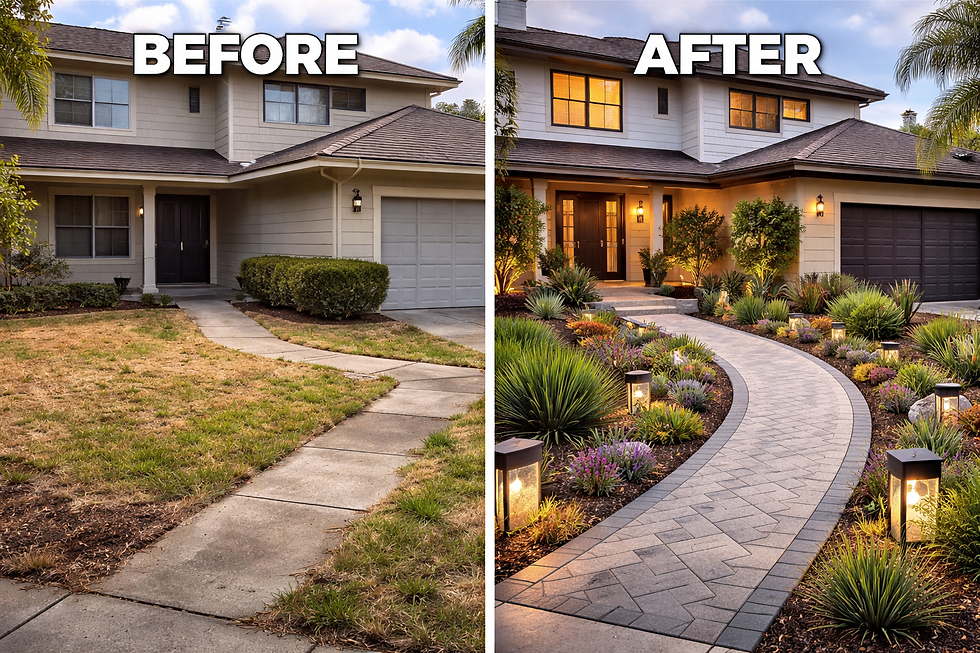 Before and after ina front yard in california