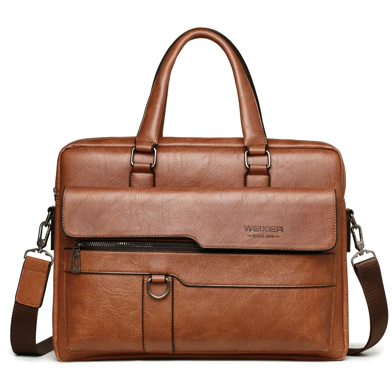 2023 Men Briefcase Bag High Quality Business Famous Brand PU Leather Shoulder