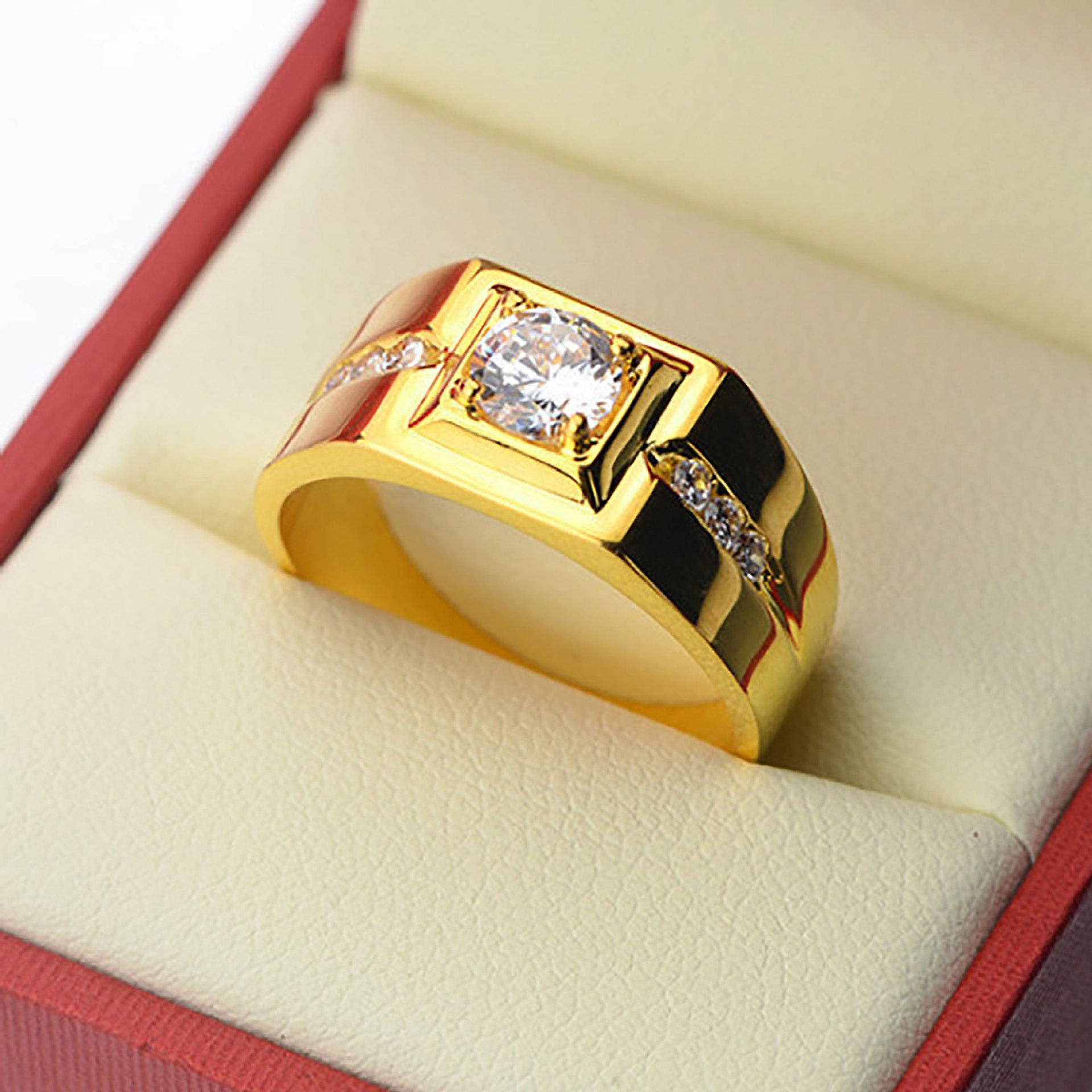 Adjustable Unisex Gold Eternal Diamond Ring