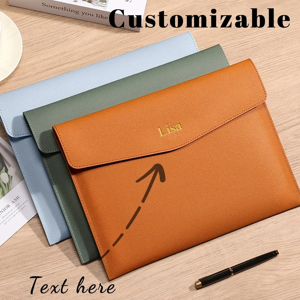 Customized A4 Leather File Bags for Letters, Official Document Bags, Material