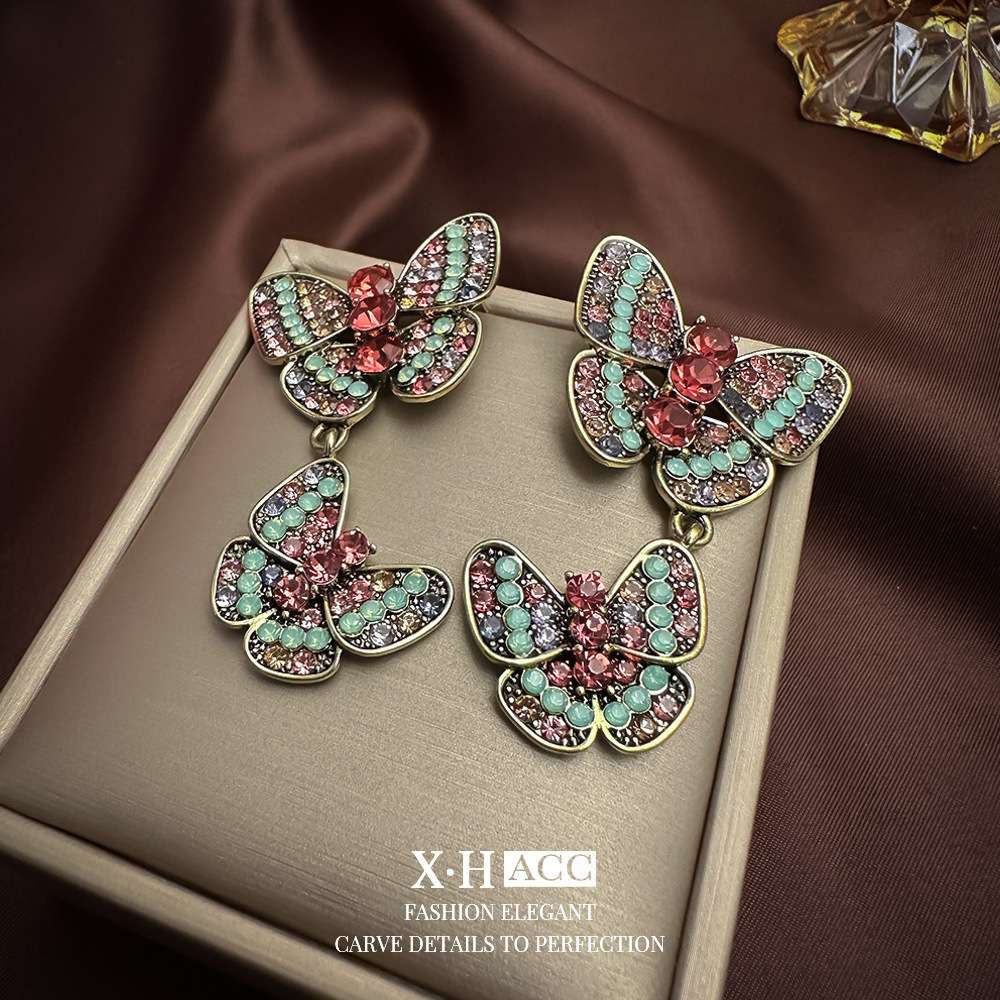 Luxury Butterfly Multicolour Dangle Earrings