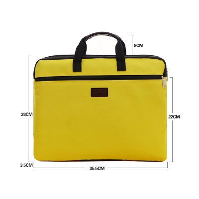 Thumbnail: Portable Document Bag Canvas A4 Office Zipper Bag Large Capacity Men Women