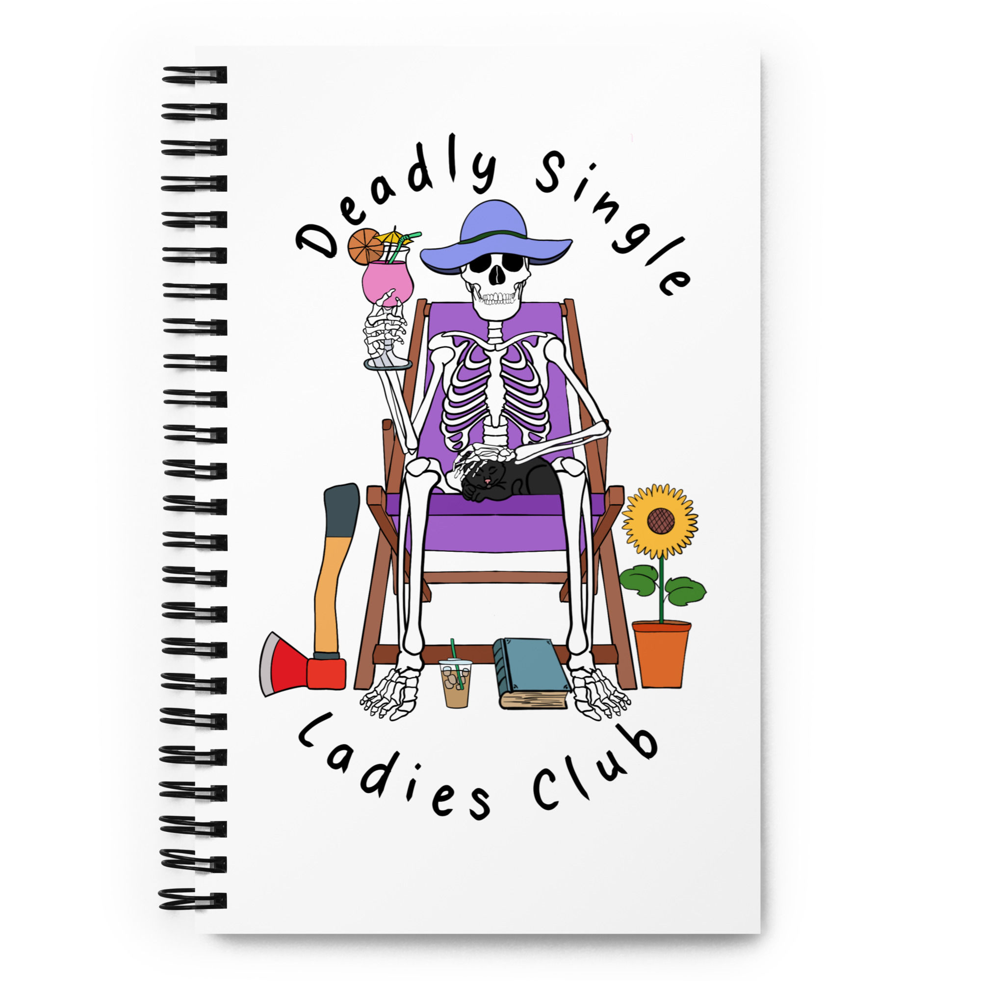 Spiral notebook Deadly Single Black Font