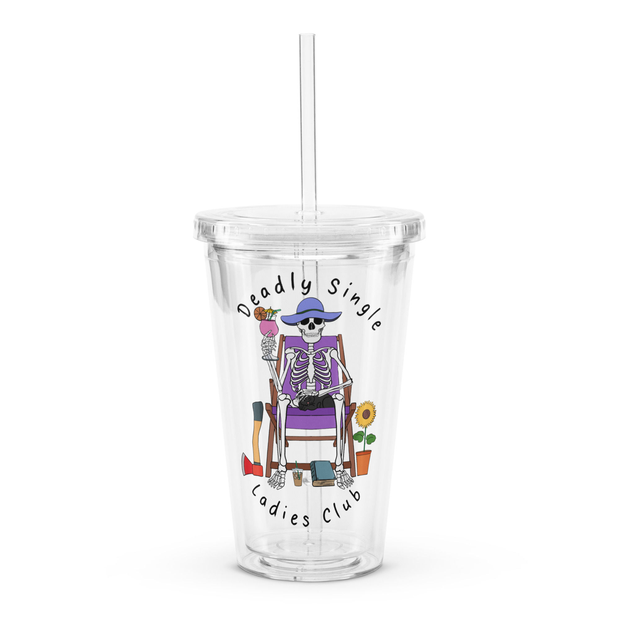Clear plastic tumbler Deadly Single