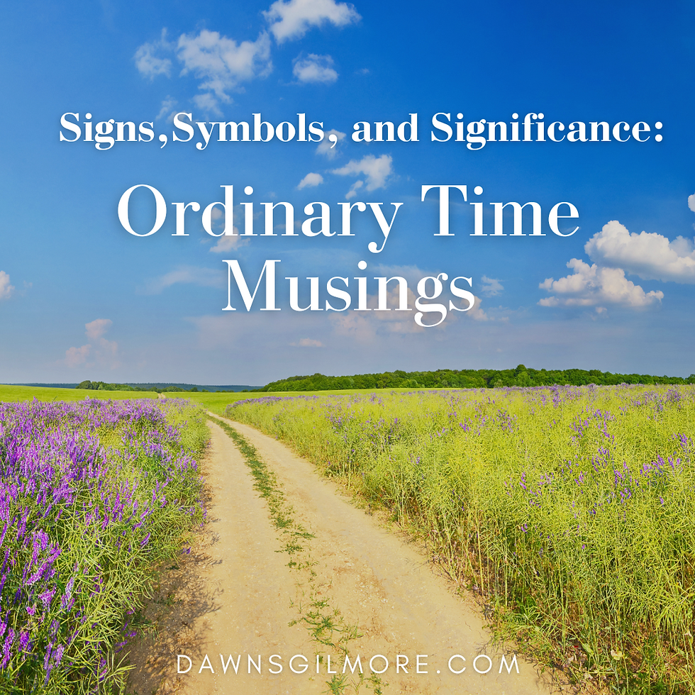 ordinary time musings, title on background of lavendar field