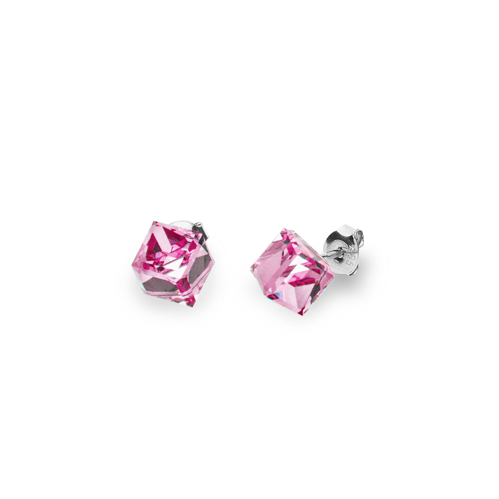 48E-LR Light Rose Crystal Stud Earrings