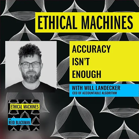 Screen capture of Will Landecker's appearance on the Ethical Machines podcast.
