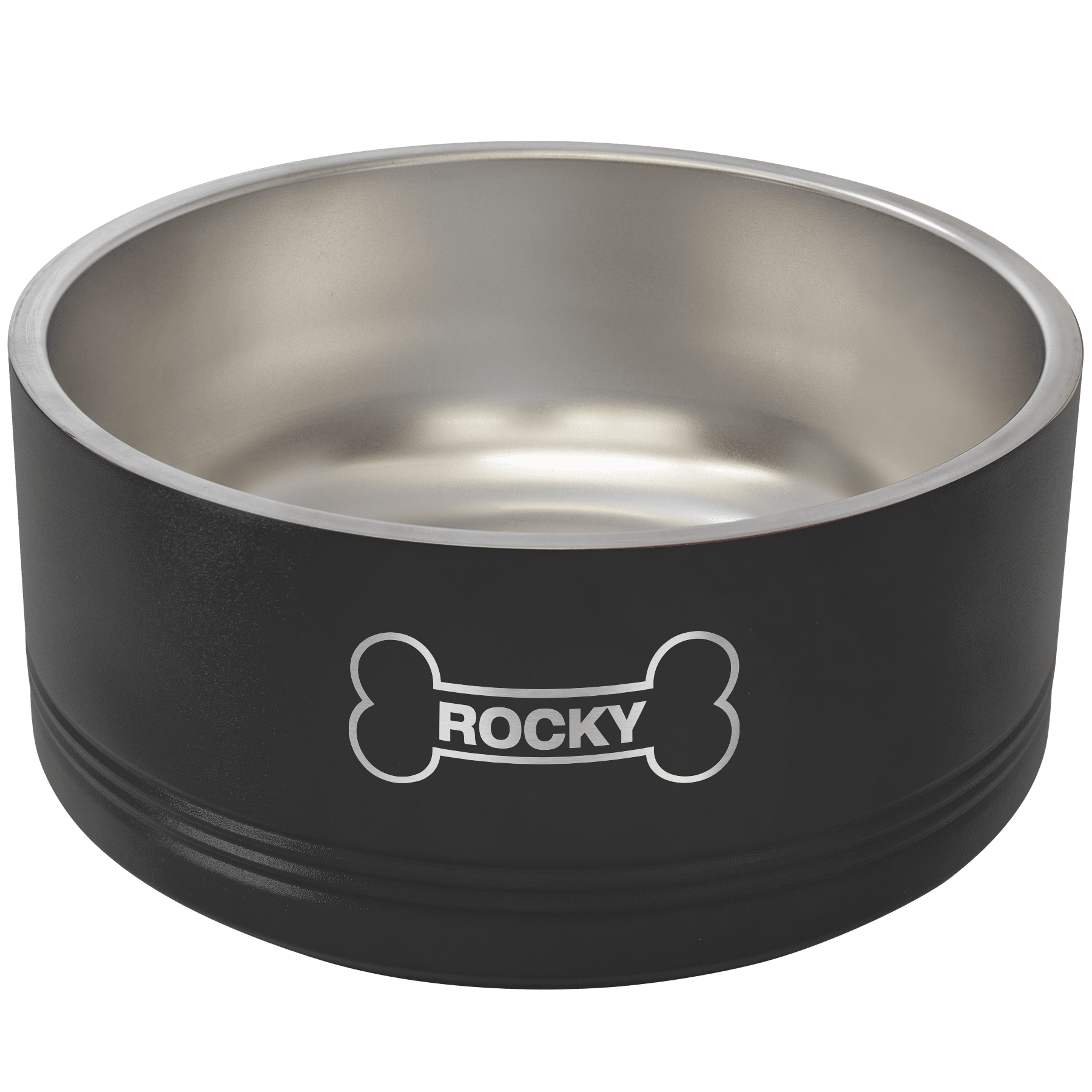 Engraved Polar Camel Large Pet Bowl – 64 oz - Black