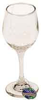 Engraved Wine Glass Charm with 1" Insert Holder - Silver Zinc Alloy