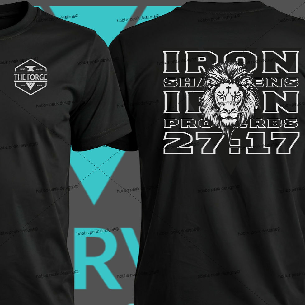 Verve Church custom apparel: Black Iron Sharpens Iron t-shirt