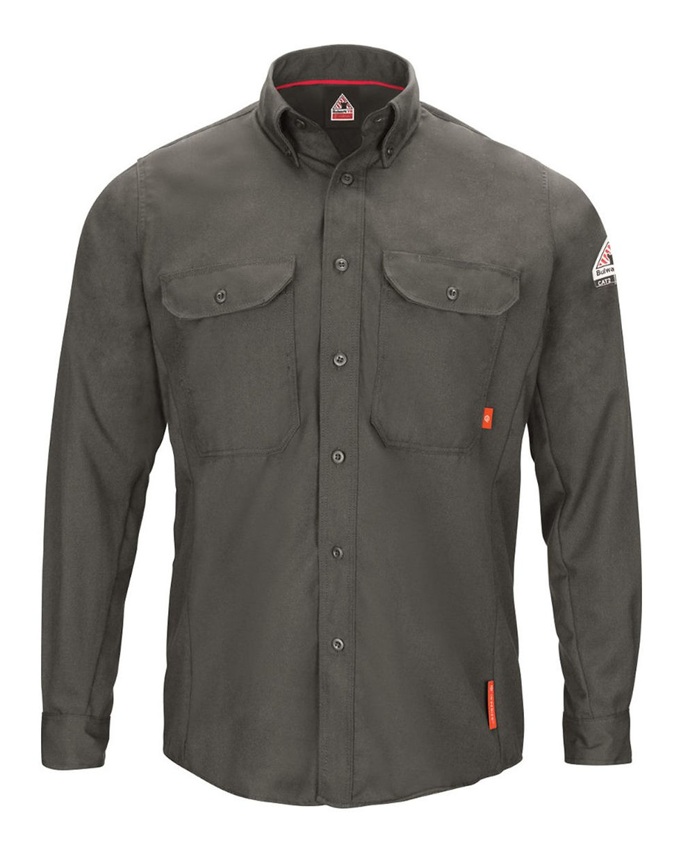 Bulwark QS50 iQ Lightweight Woven FR Shirt in Dark Grey