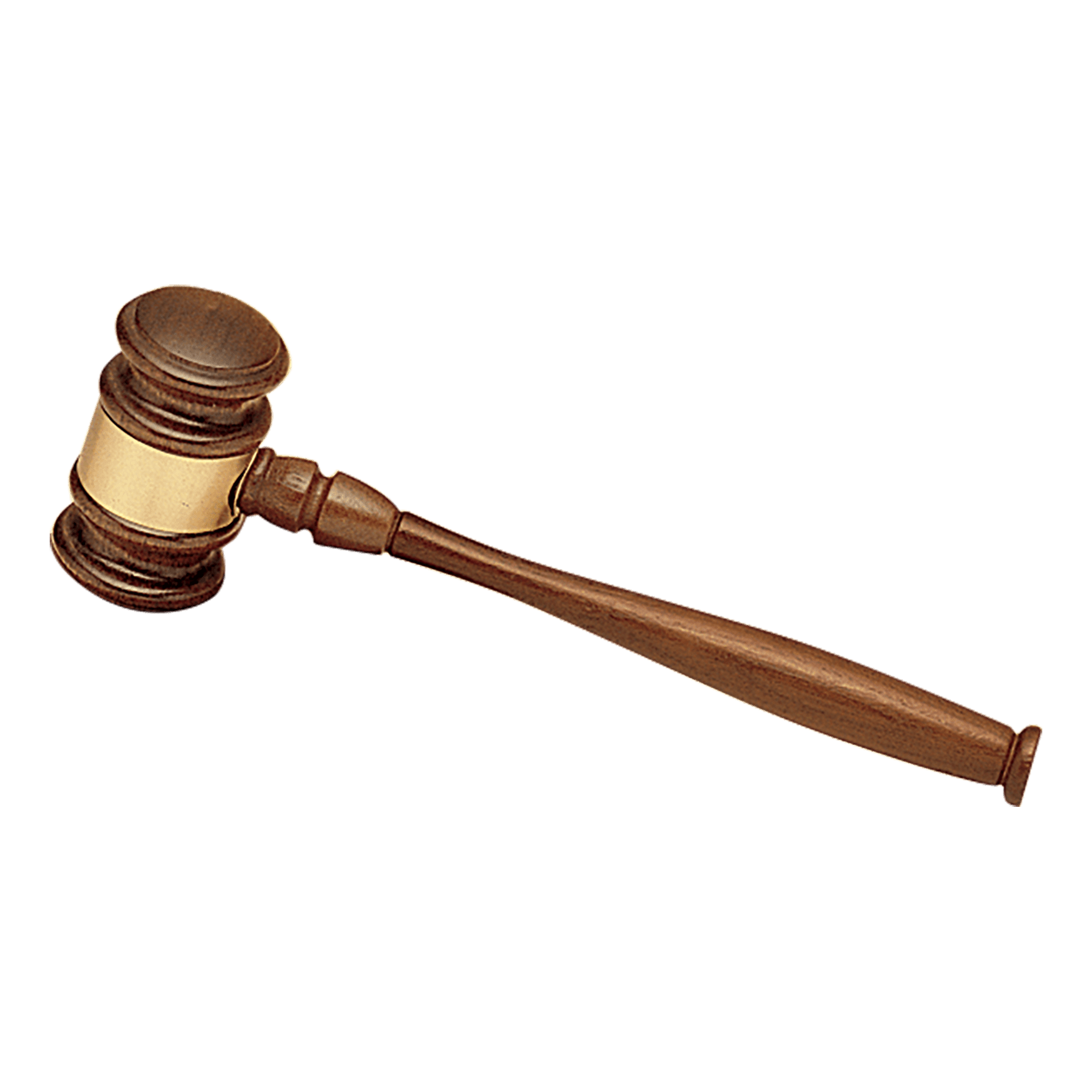 Engraved Walnut Gavel with Gold Band – 7 1/2"