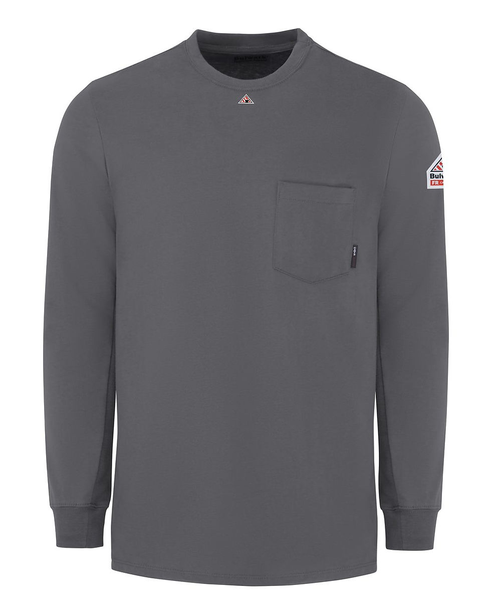 Bulwark SET2 FR Knit Long Sleeve Tee in Charcoal