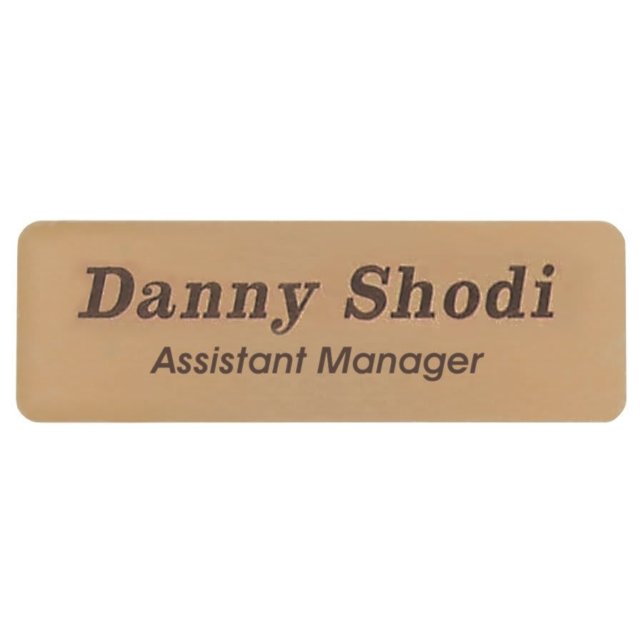 Engraved Gold Brass Name Badge