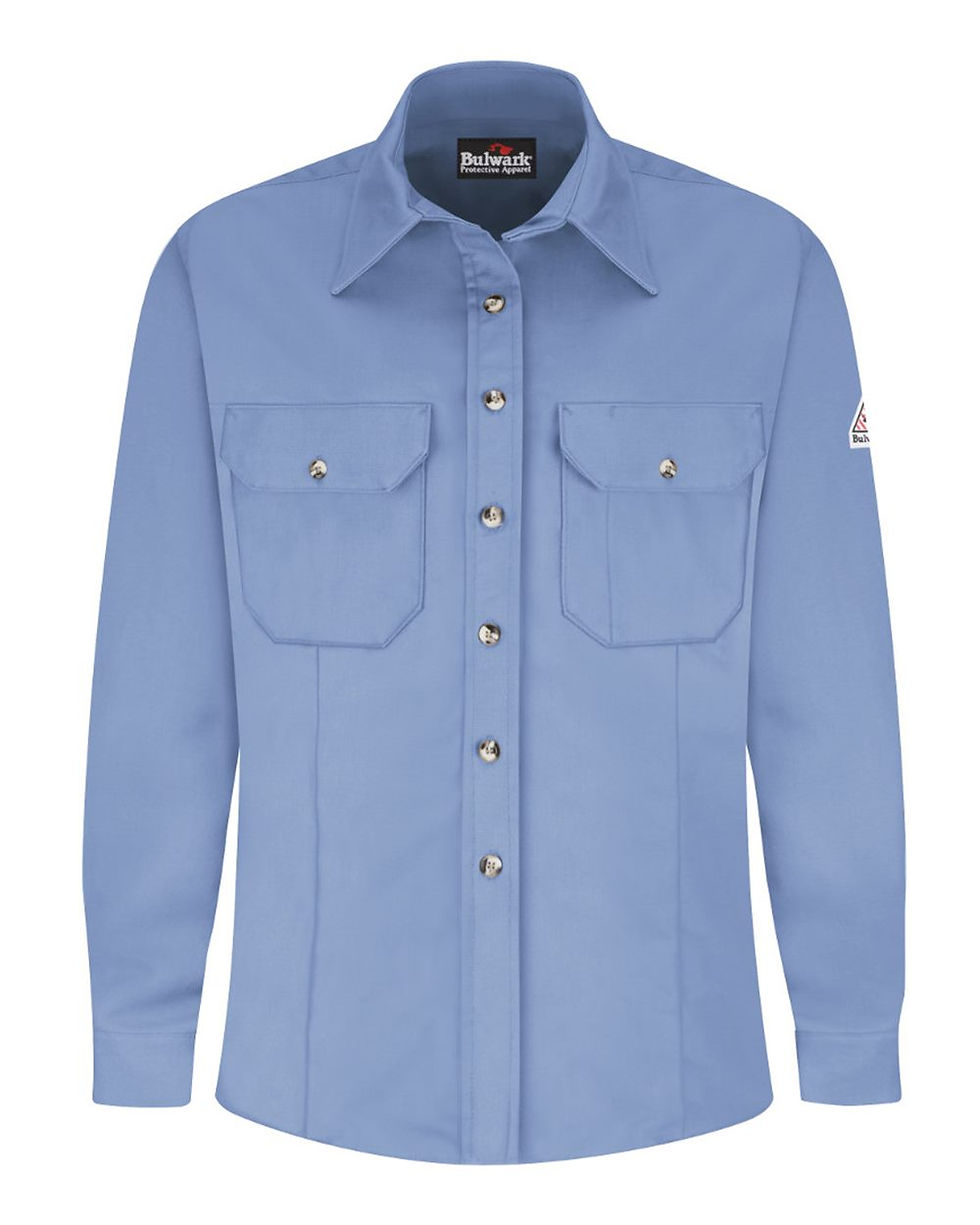 Bulwark SLU3 Women's FR Dress Uniform Shirt in Light Blue