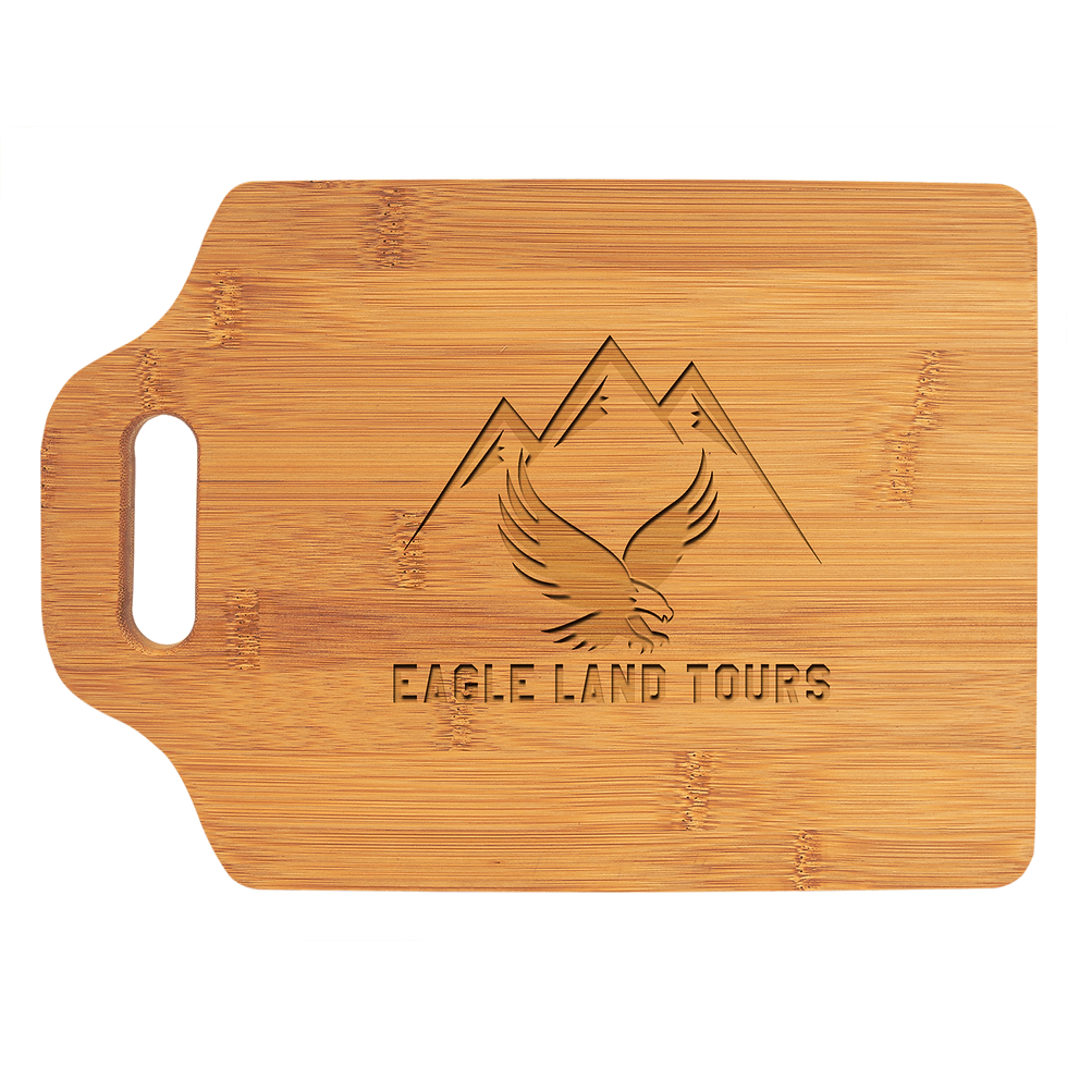 Thumbnail: Engraved Bamboo Cutting Board with Handle – 11" x 7 3/4"