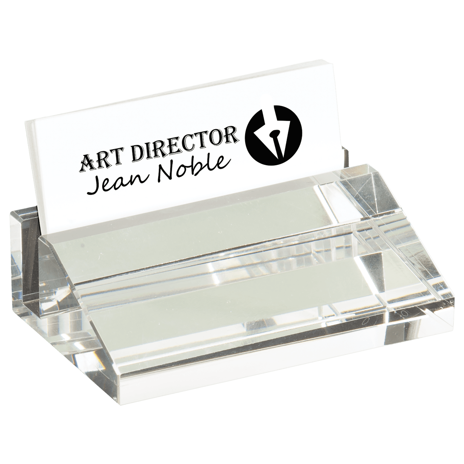 Engraved Crystal Business Card Holder