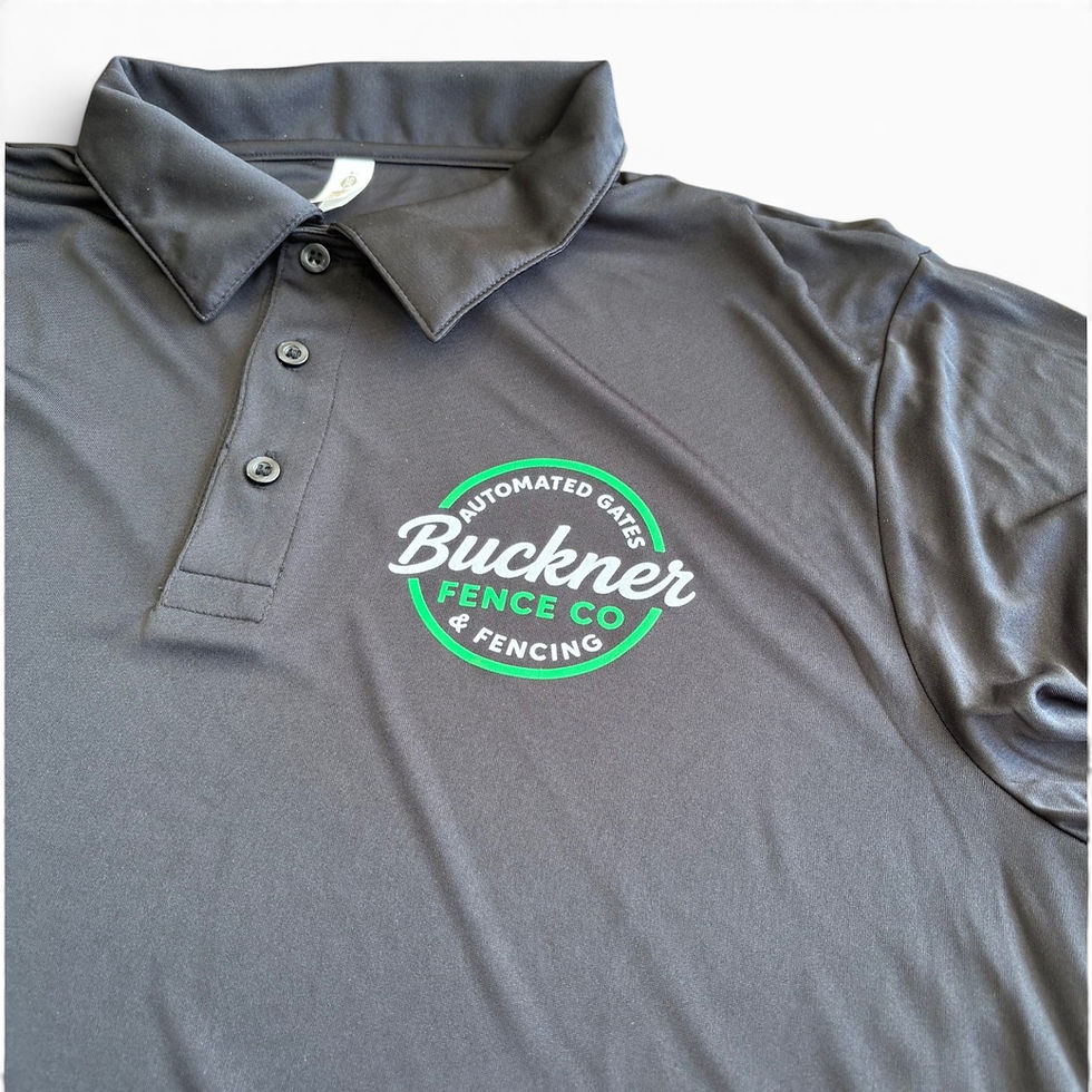 Branded apparel polo shirt for Buckner Fence Co.
