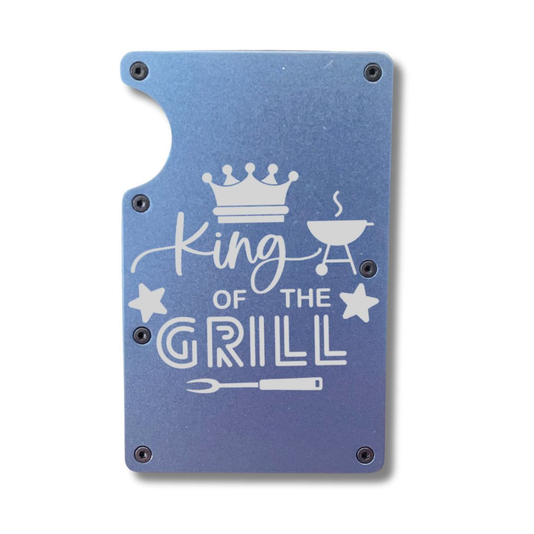 Cartera y clip minimalistas con bloqueo RFID personalizado de King of the Grill