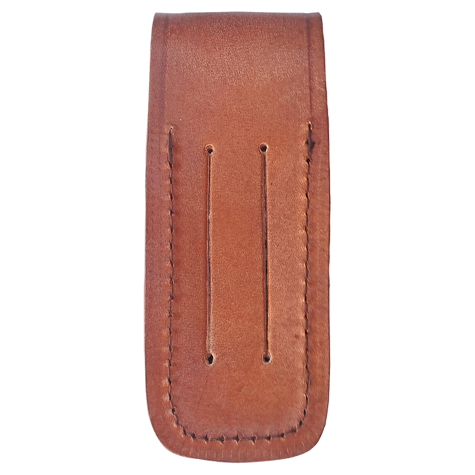 Leather Knife Sheath with Snap Closure - Fits Folding Knives to 4" Clo