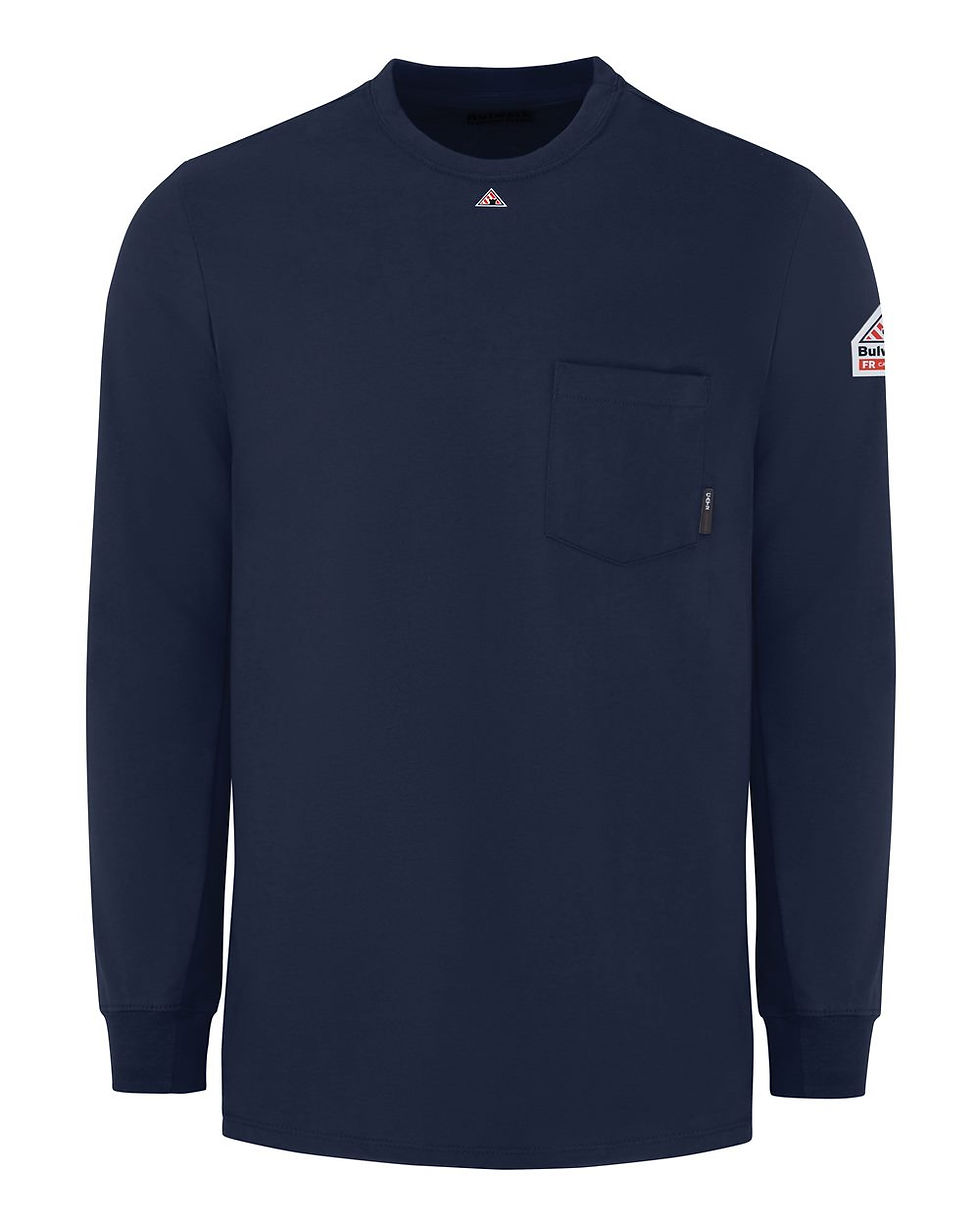 Bulwark SET2 FR Knit Long Sleeve Tee in Navy