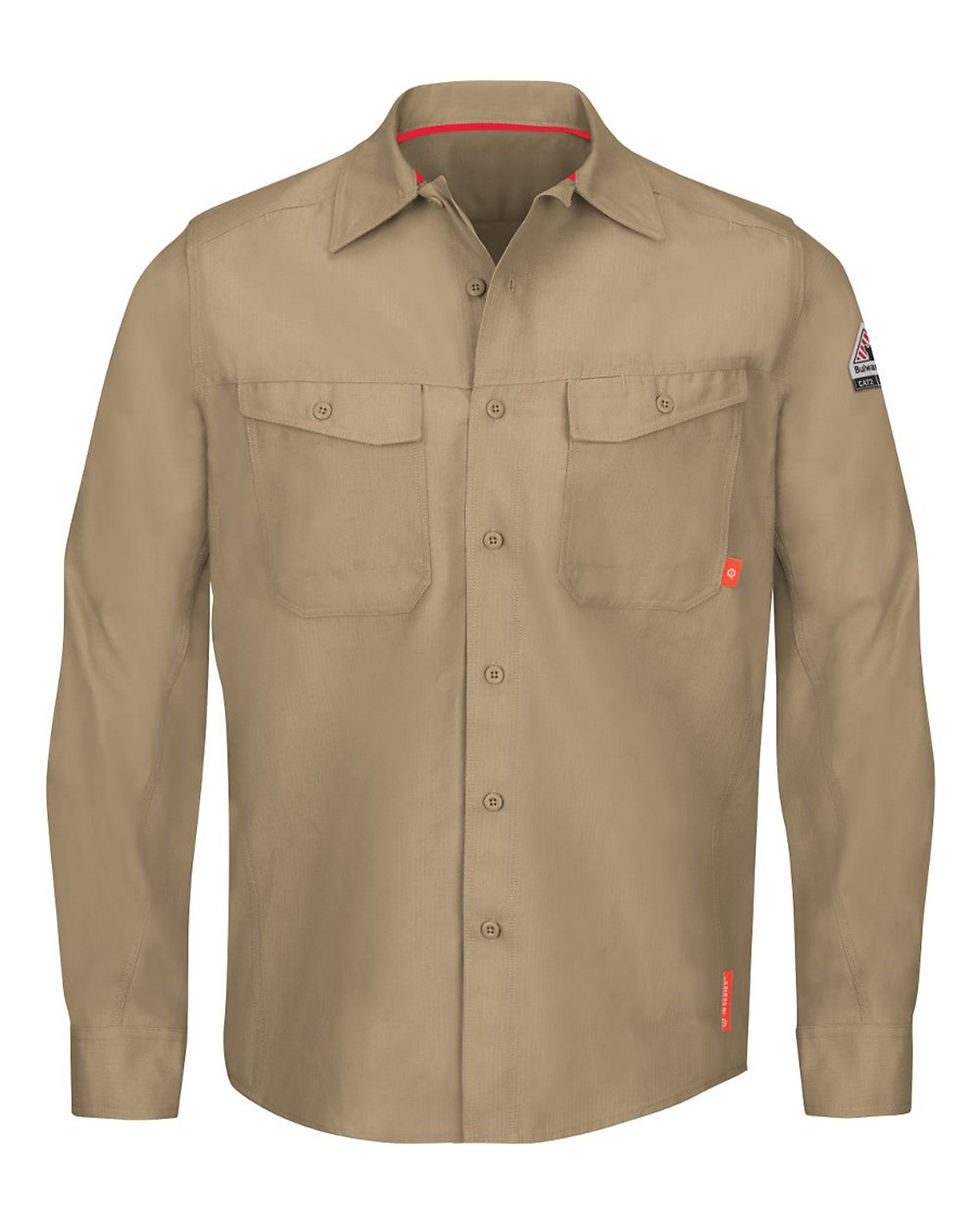 Bulwark QS40 iQ Endurance FR Work Shirt in Khaki