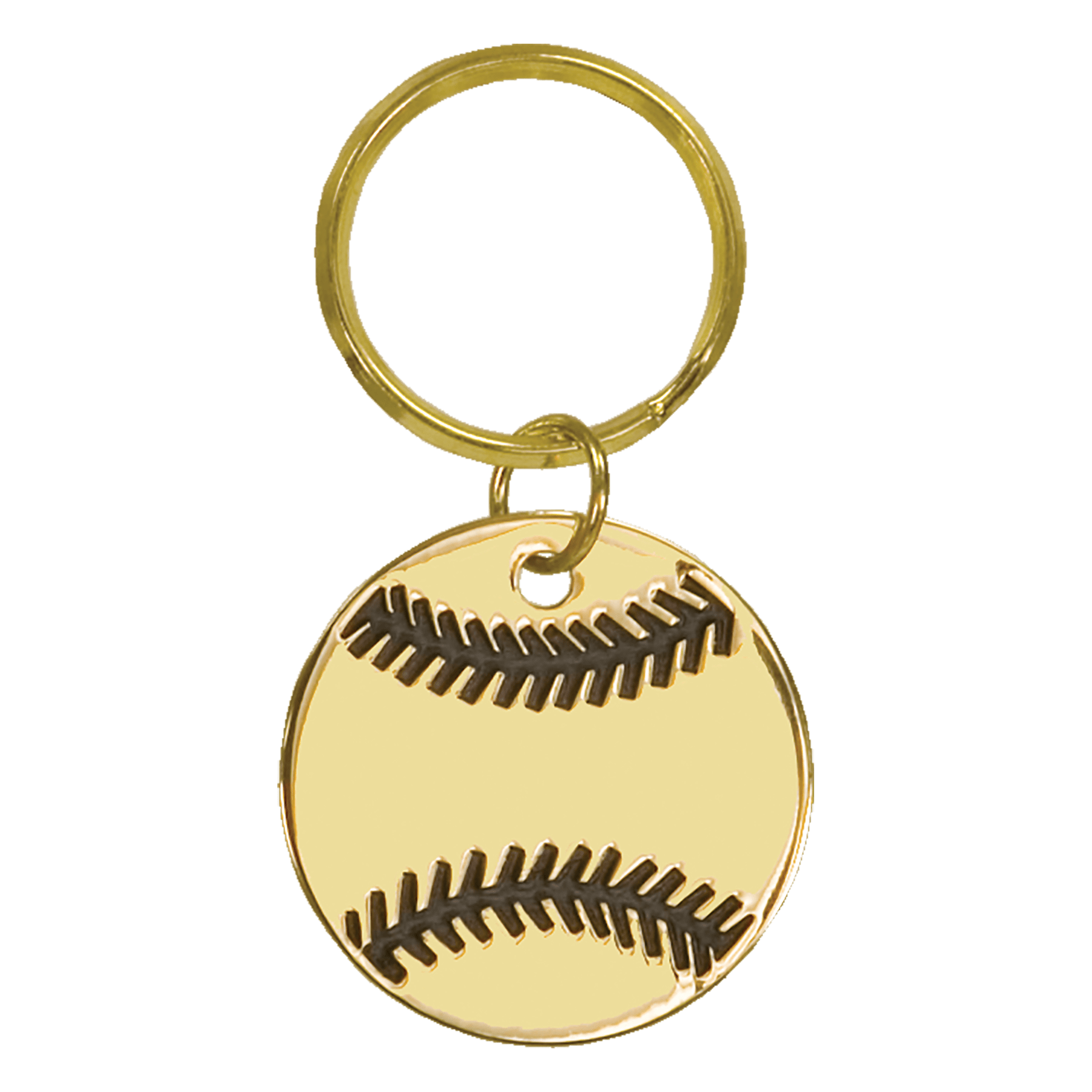 Engraved Brass Baseball / Softball Keychain