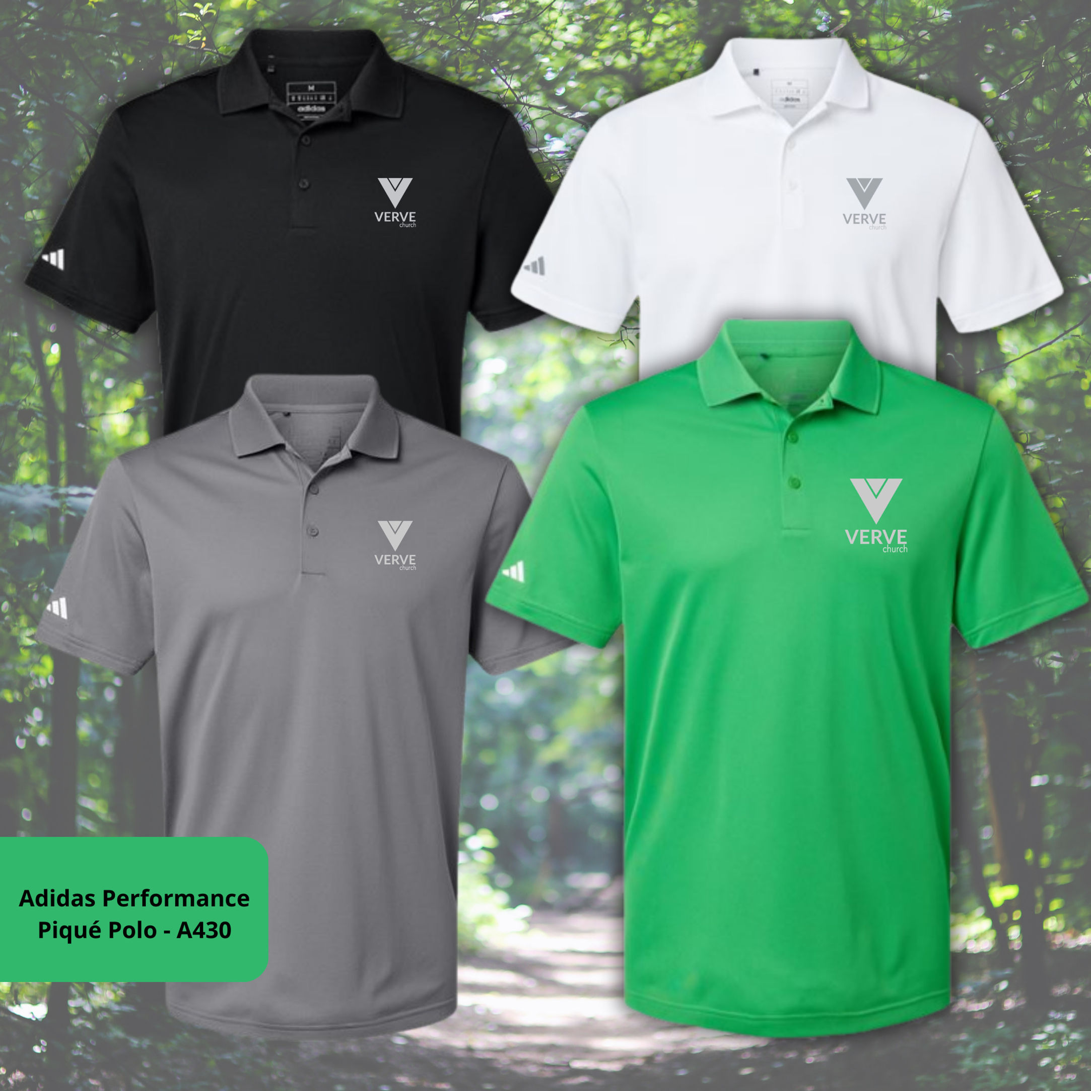Verve Church Printed Logo Adidas Polo