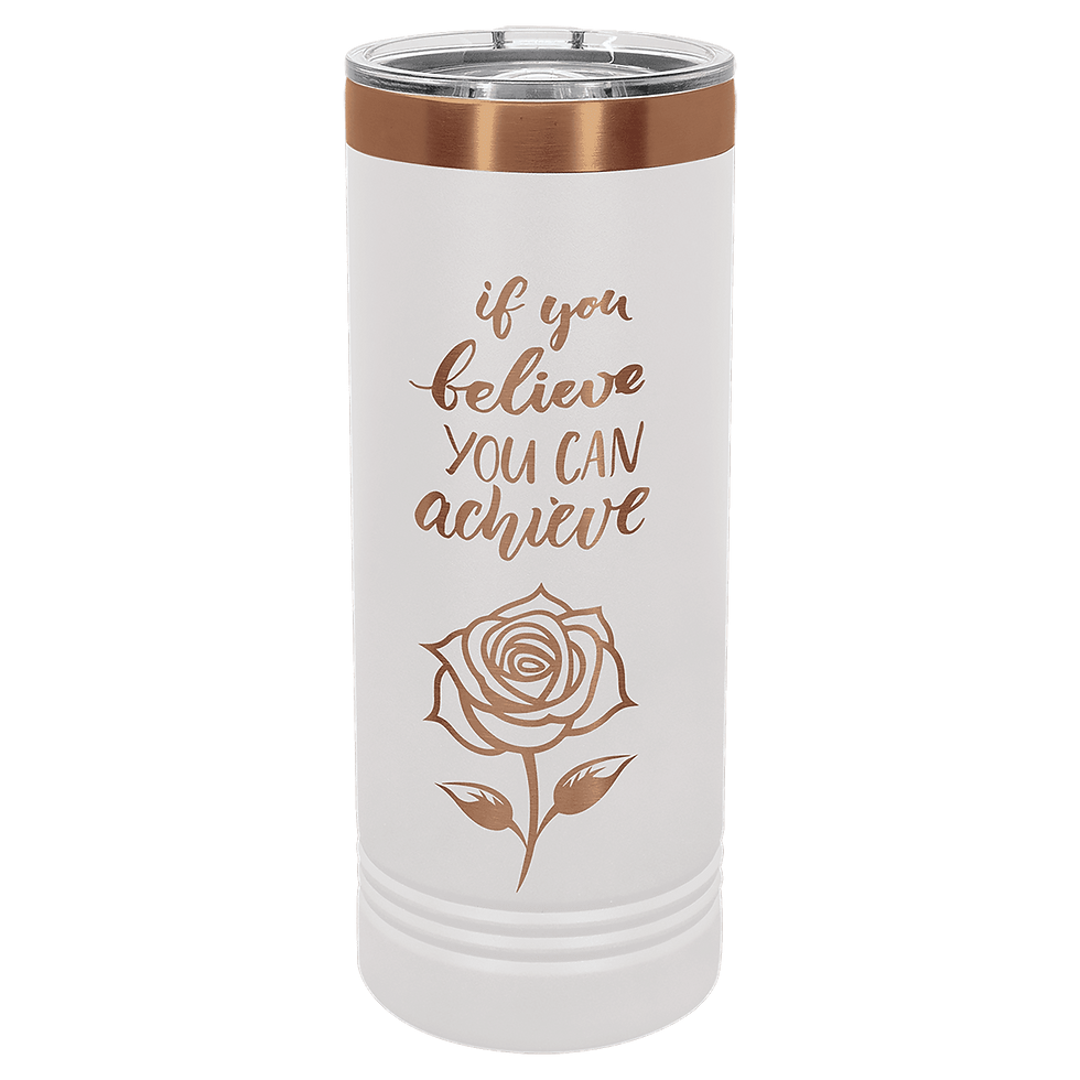 Thumbnail: Engraved Polar Camel Skinny Tumbler – 22 oz - White/Rose Gold