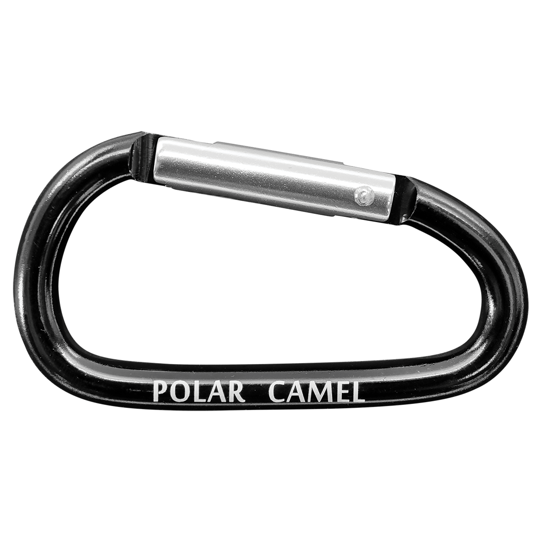 Engraved Polar Camel Water Bottle Carabiner - Black