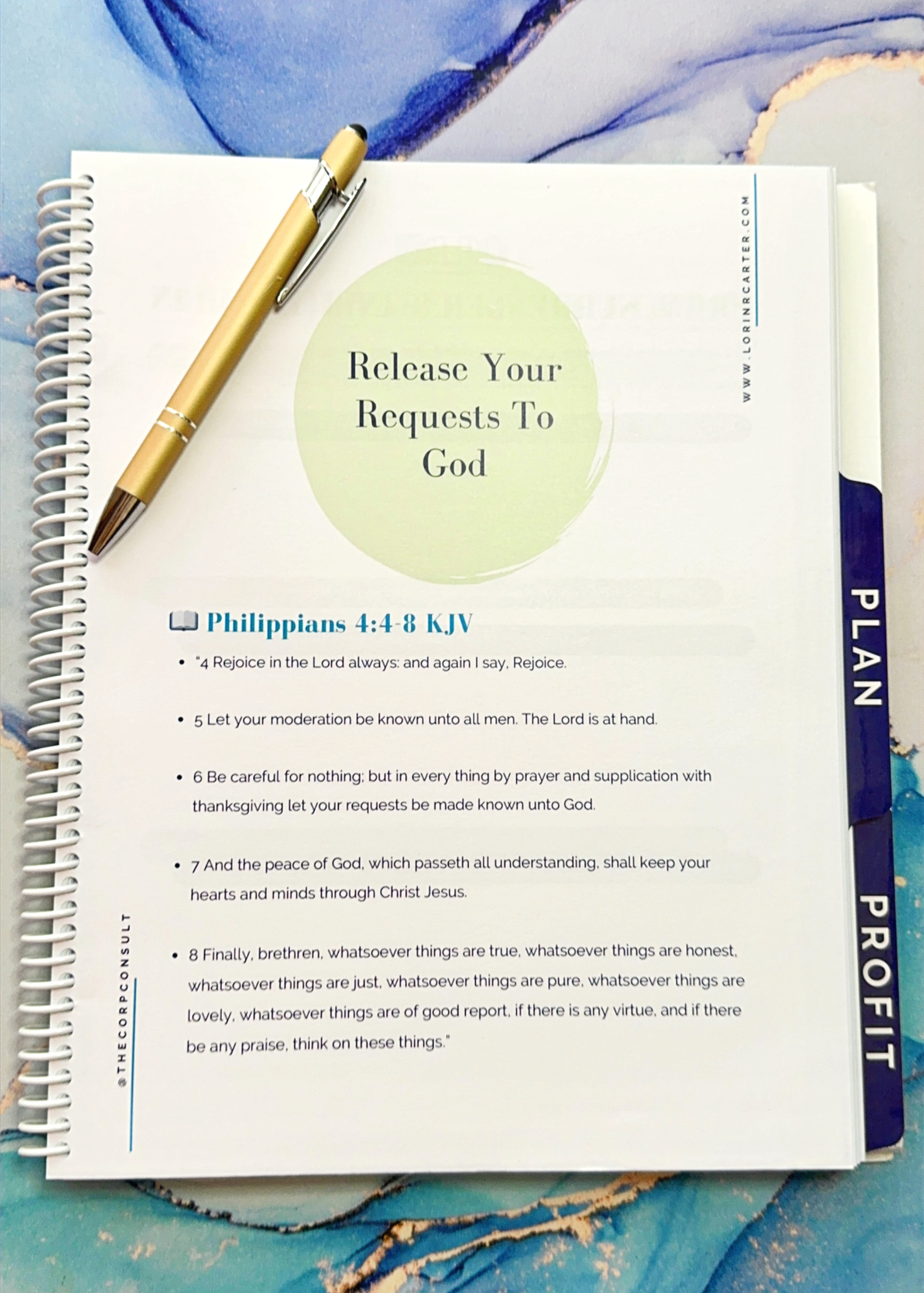 "Pray: Release Your Requests To God" Scripture Page | Pray Plan Profit CEO Planner