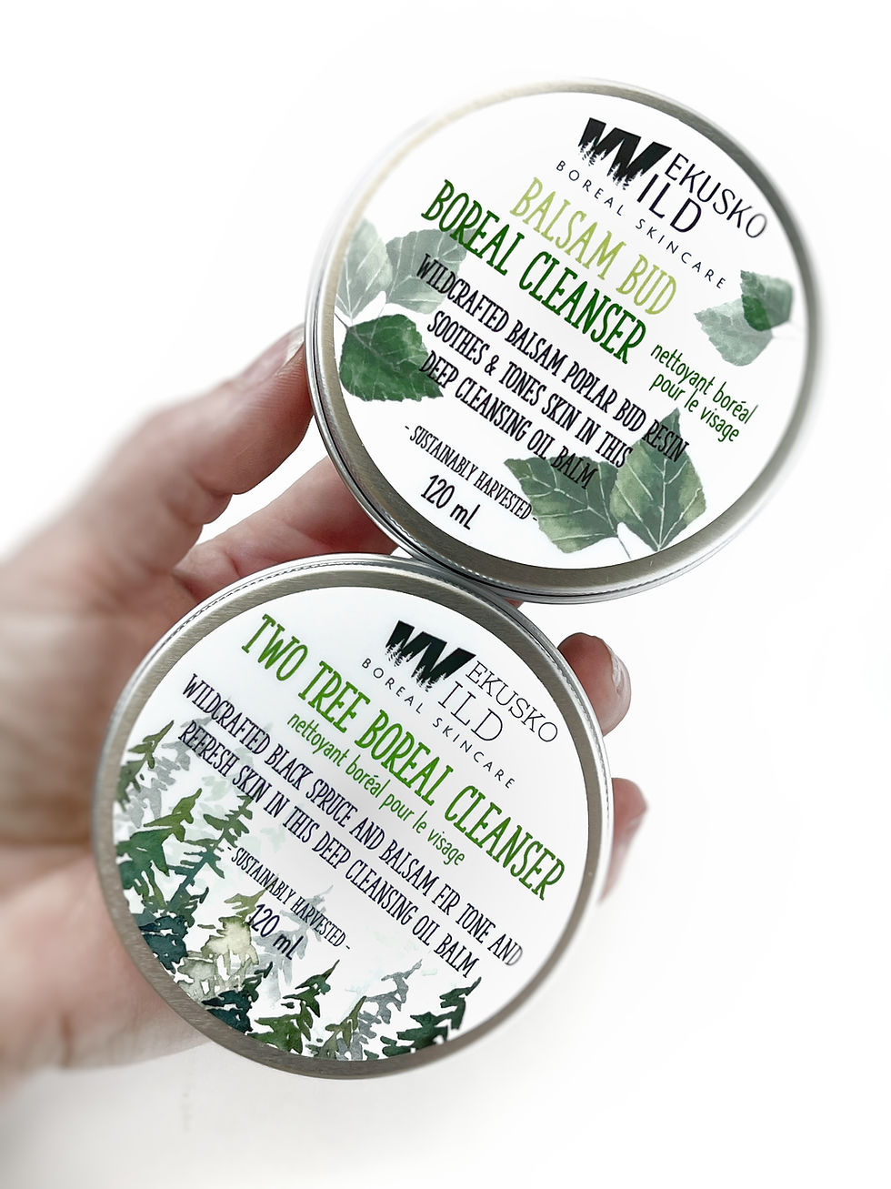 two tree and balsam bud boreal oil cleanser, natural ingredients for deep cleaning of sensitive skin, Manitoba Canada