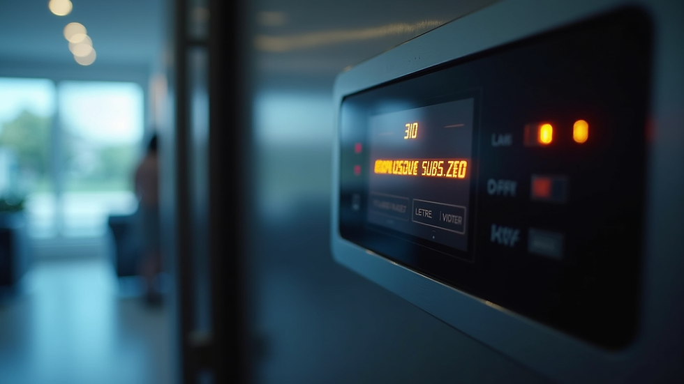 Close-up view of Sub Zero refrigerator control panel showing error codes