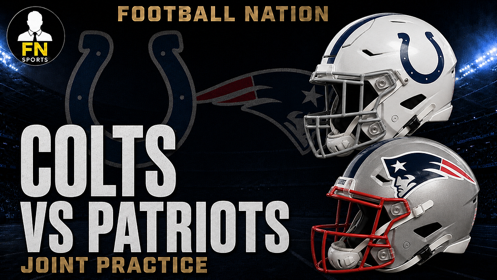 Football Nation Colts and Patriots joint practice graphic