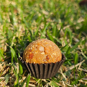 Brigadeiro de Doce de Leite com Castanha de Caju Caramelizadas com Mel e Gergelim