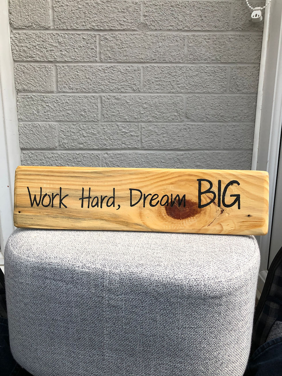 Thumbnail: Work hard dream big sign