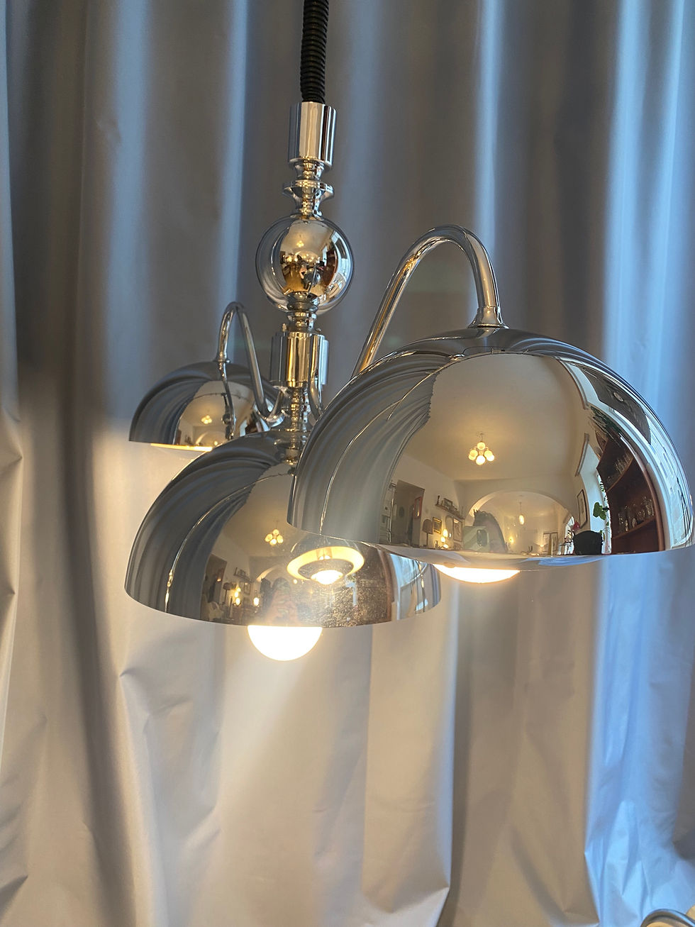 Thumbnail: Italian Chrome Diningroom Lamp