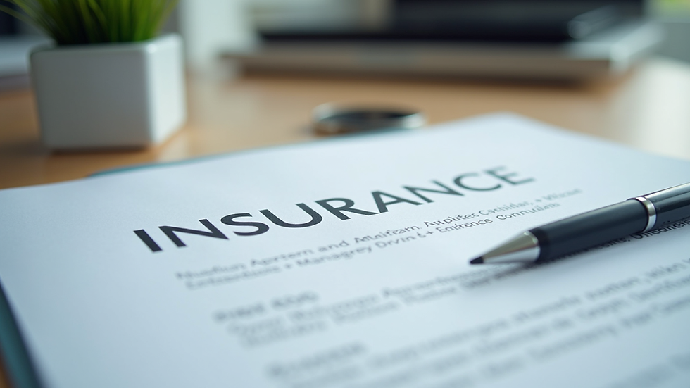 Close-up view of a business insurance policy document