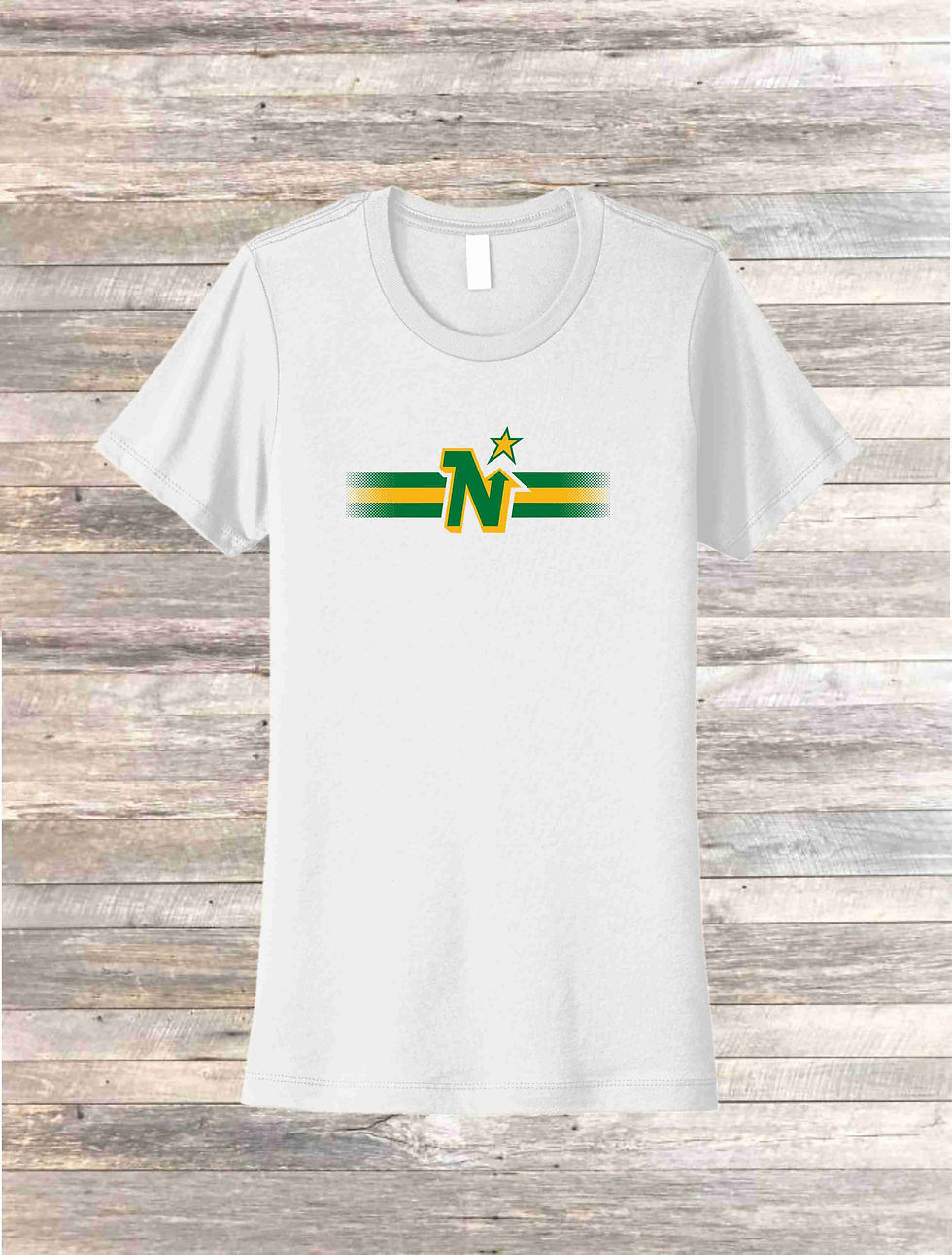Thumbnail: LADIES  - WHITE CREW NECK BOYFRIEND TEE