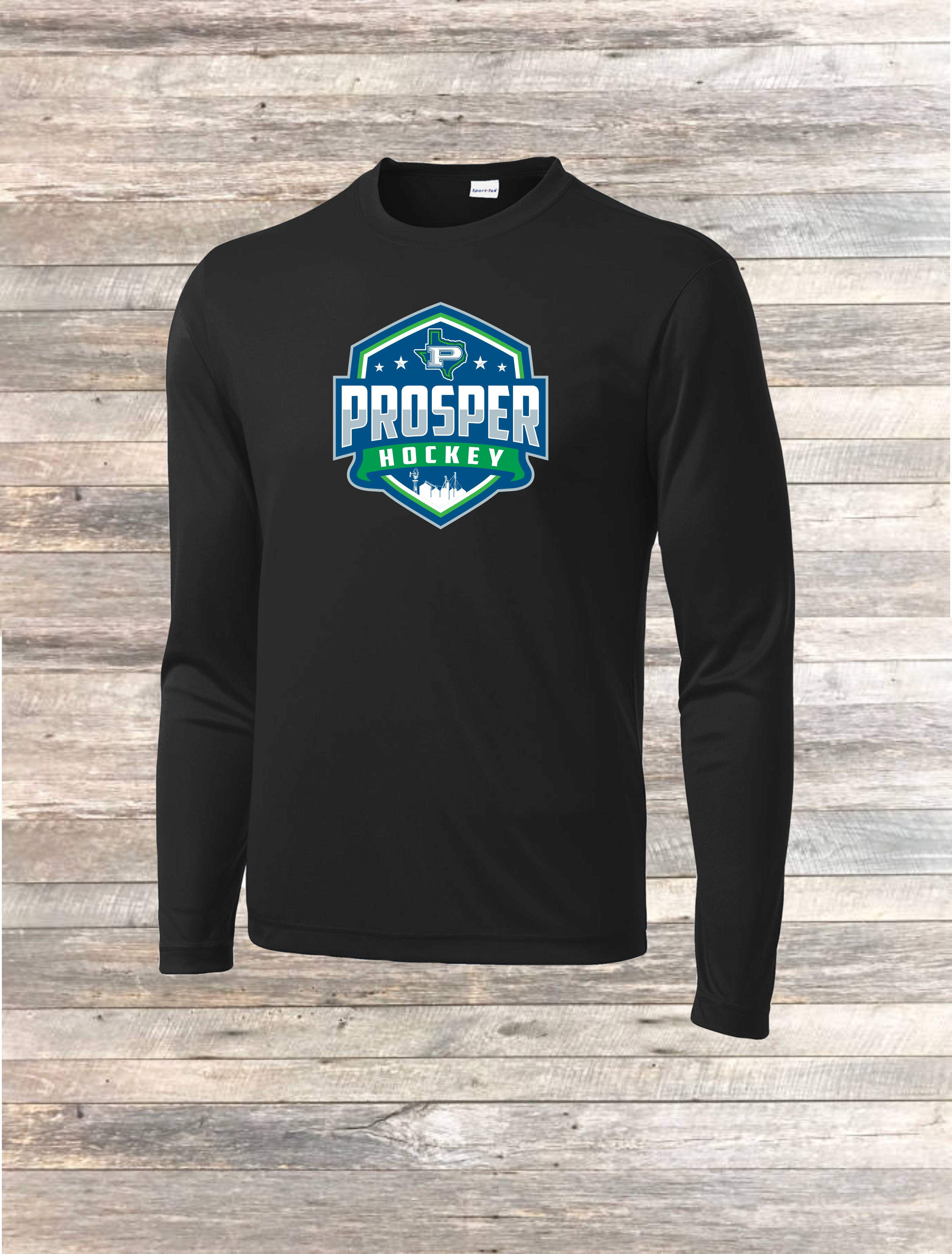 UNISEX BLACK DRI FIT SPORT TEK LONG SLEEVE TEE