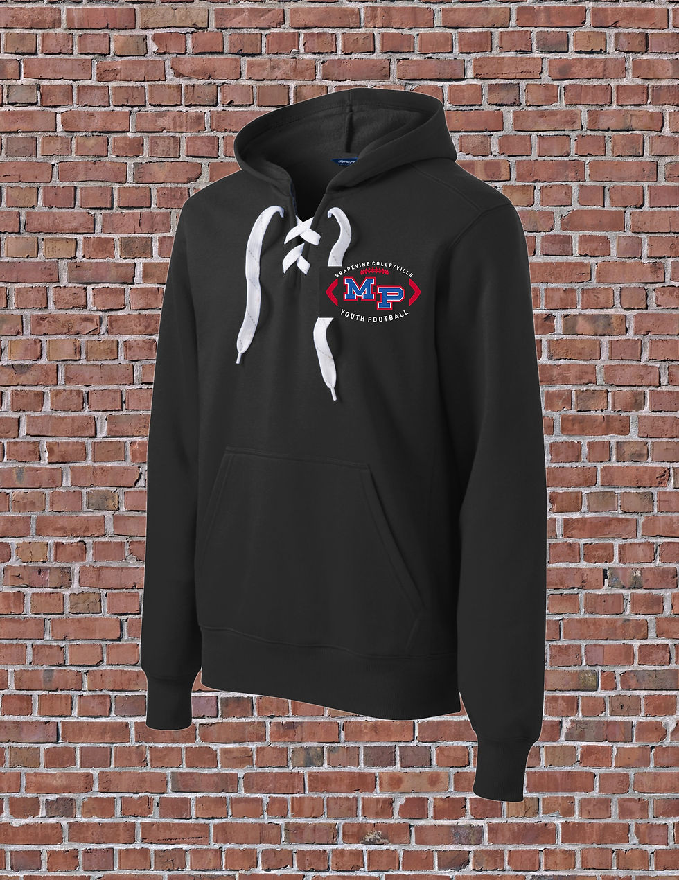 Thumbnail: UNISEX BLACK LACE NECK HOODIE