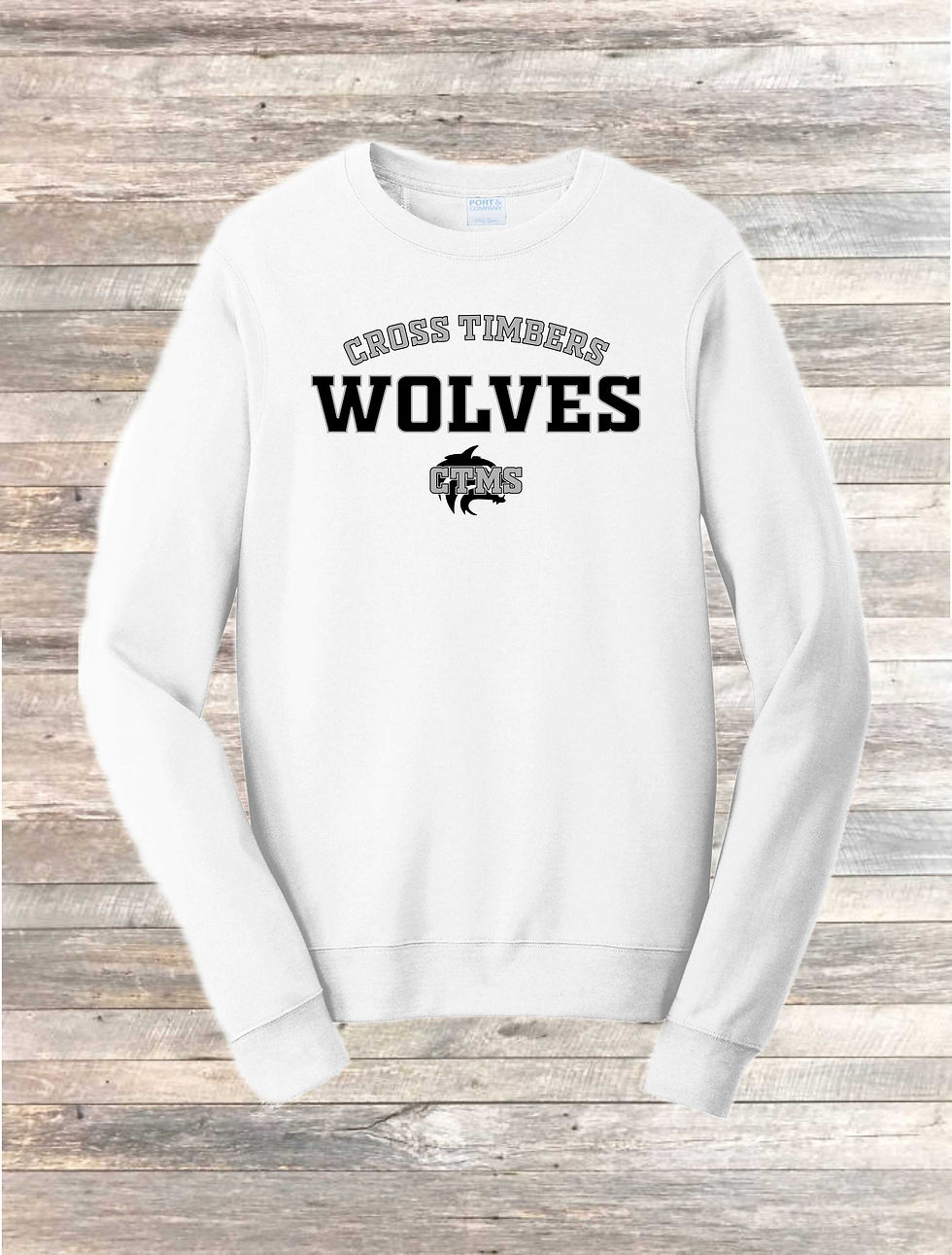 Thumbnail: UNISEX - WHITE FLEECE CREWNECK SWEATSHIRT