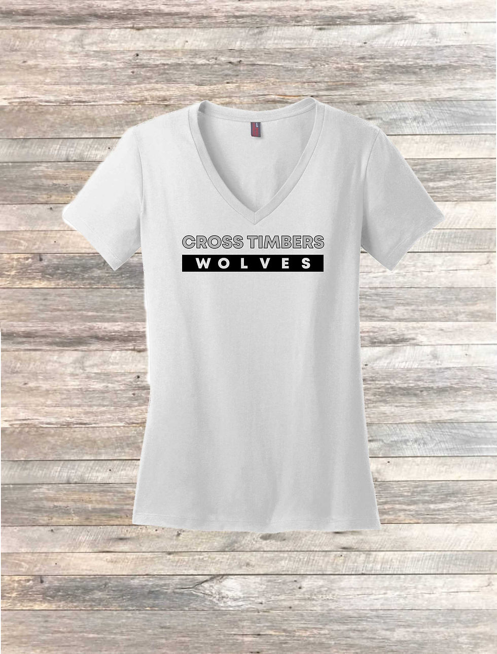 Thumbnail: LADIES  WHITE V-NECK TEE