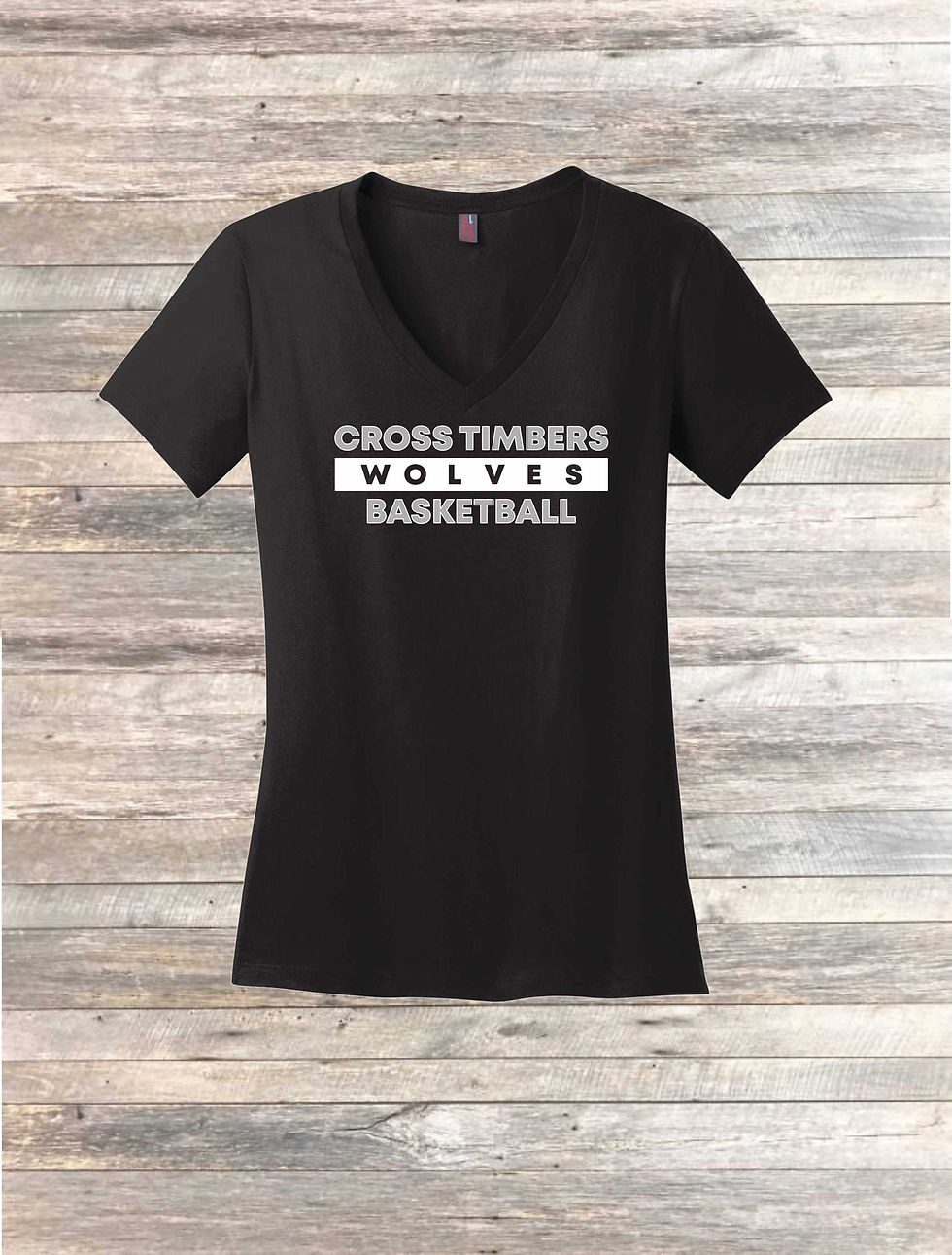 Thumbnail: LADIES  BLACK V-NECK TEE