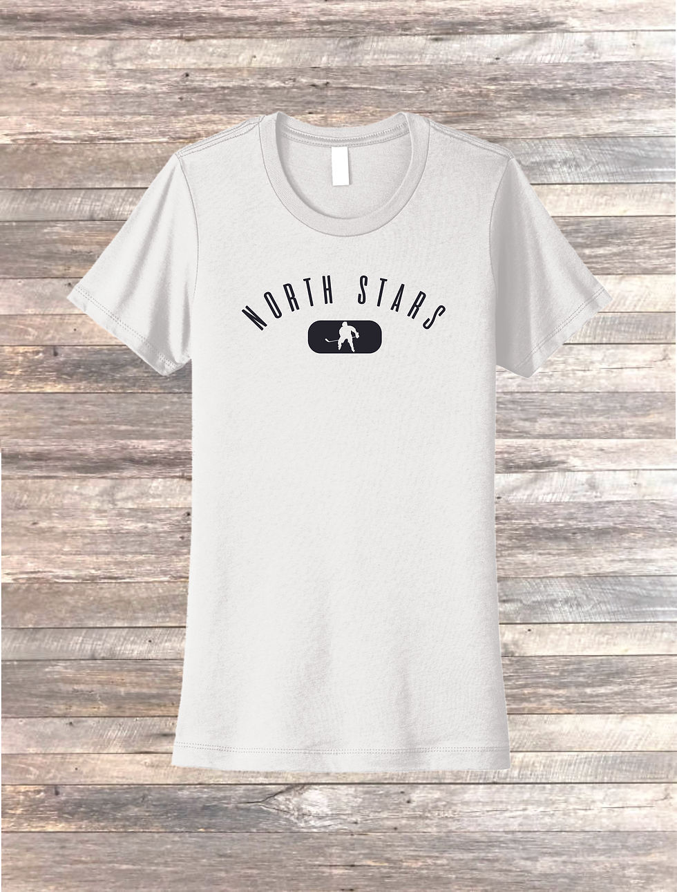 Thumbnail: LADIES  - WHITE CREW NECK BOYFRIEND TEE