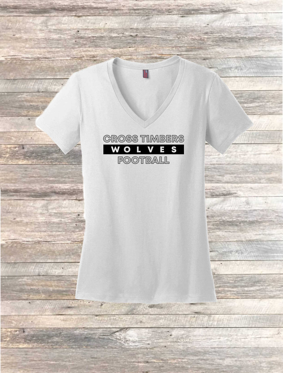 Thumbnail: LADIES  WHITE V-NECK TEE