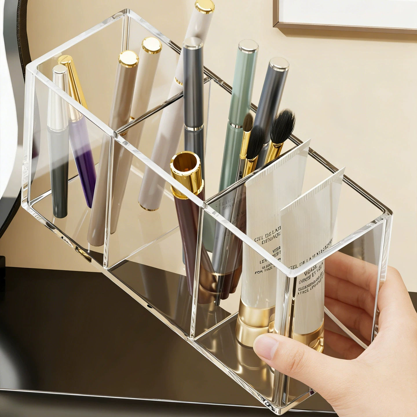 Makeup Brush Storage Box Makeup Brush Holder Organizer Clear Cosmetic Brushes